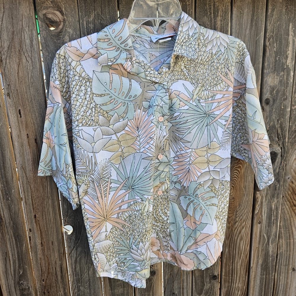 Rhapsody Tropical Print Women Shirt Size Small - Picture 3 of 16